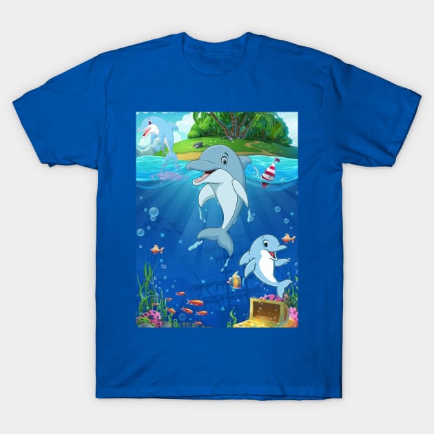 Dolphin in summer euphoria#2 T-Shirt by SpaskeArt